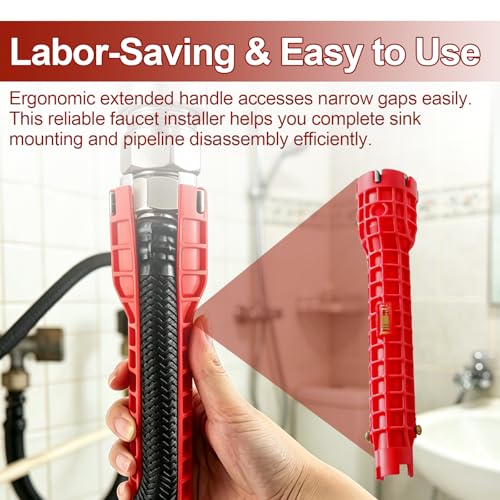 14 in 1 Multifunctional Wrench Faucet Sink Installer Tool, for Repairs Toilet, Sink, Bathroom, Kitchen Plumbing Installation