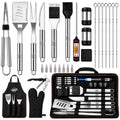 Kaluns Grilling Accessories, Dad Gifts for Christmas, Heavy Duty Stainless Steel Grill Set BBQ Grill Accessories for Outdoor Grill with Meat Thermometer, Case and Apron - size: 30 Pcs