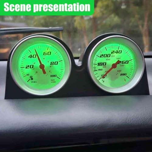 Universal Black 2" 52mm Dual Hole Gauge Dashboard Pod - size: 2Mount