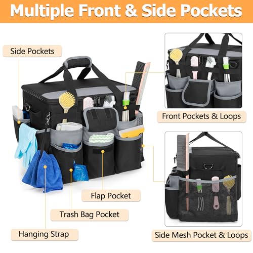 HODRANT Large Rolling Cleaning Caddy with Detachable Trolley & Lid