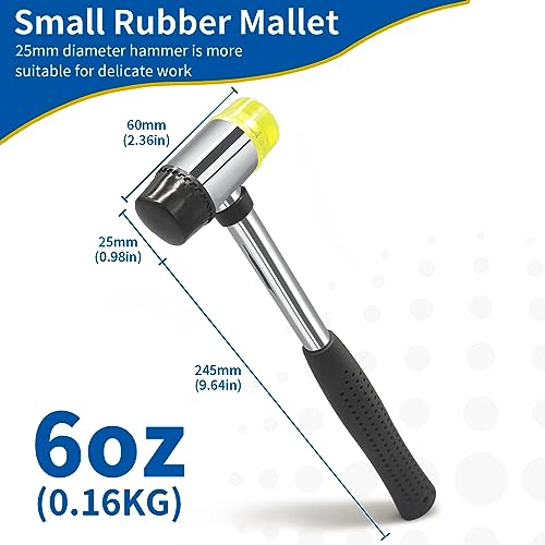Rubber Hammer-25mm Small Rubber Mallet Soft Plastic Mini Mallet with Ergonomic Grip for Jewelry Making DIY Leathering Crafts Woodworking - size: 25mm Soft Hammer