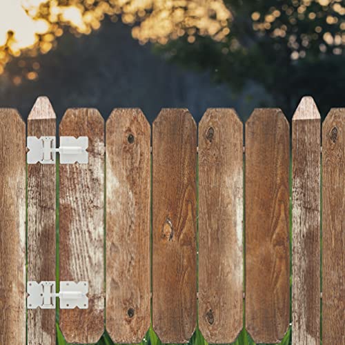Self Closing Gate Hinges Heavy Duty Hardware Hinges for Wooden/Vinyl/PVC Fences, 90 Degree Adjustable Gate Hinge with Installation Screws and Swing Adjuster Tool, 2 Pack/Set, White - color: White