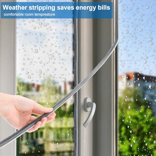 33 Ft Weather Stripping Windows Doors 0.35" Wide x 0.6" Thick - size: 0.35'' Wide X 0.6'' Thick