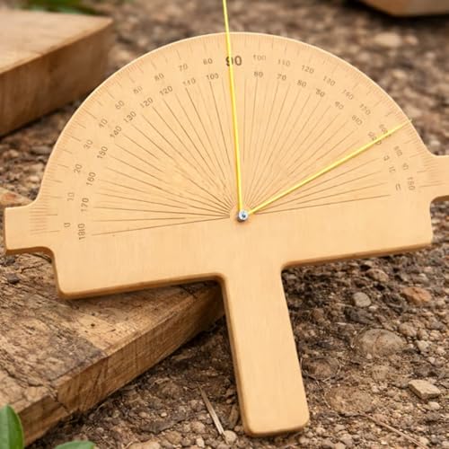 Wooden Angle Finder Tool – Precision String Line Angle Finder for Welder Carpentry DIY Projects Woodworking Builders (Brown)