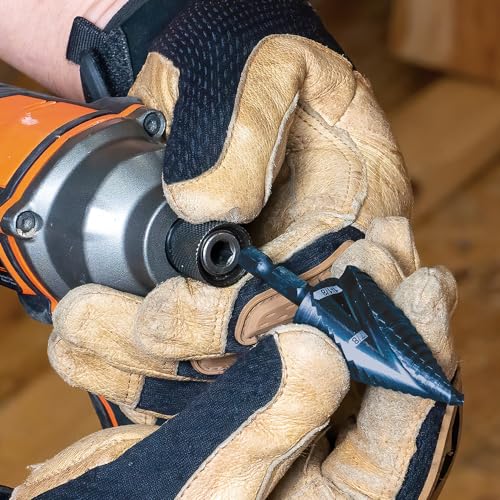 Klein Tools QRST11 Step Drill Bit, Quick Release Spiral Double-Fluted, 7/8 to 1-1/8-Inch, Hex Shank, Cut Steel, Wood, Plastic, Aluminum - size: 7/8 to 1-1/8-Inch, style: Quick Release