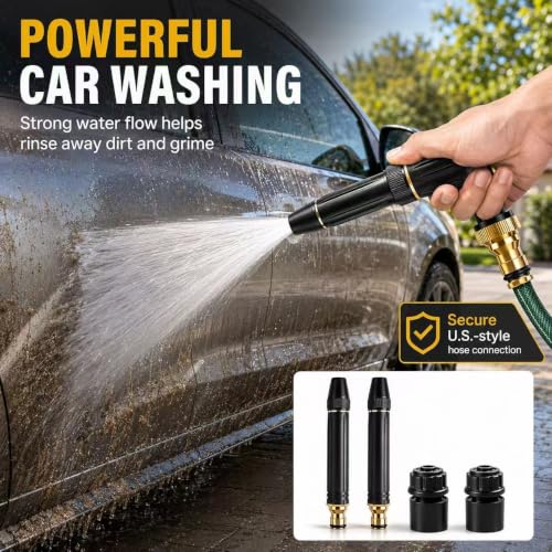 2 Pcs High-Pressure Hose Fits US Garden Hoses Heavy Duty Powerful