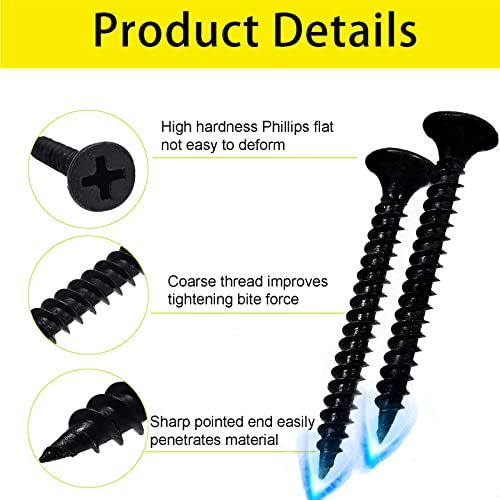 #6 Wood Screw Assortment Kit, Flat Head Phillips Screws Set(300PCS) - size: #6 Assortment Kit