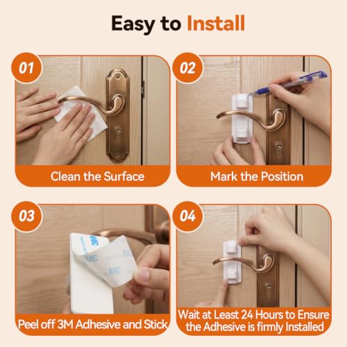 2 Pack Door Locks for Kids Safety, Childproof Door Lever Lock