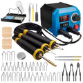 FIRElood LH55-Z2-NS3 wood burning pen Wood Burning Tool Pen 200~750℃, Wood Burning kit with Digital Thermometer,3 pyrographic Wood Burning pens, 3 solid copper pen tips, 33 Wood Burning Pen Tips