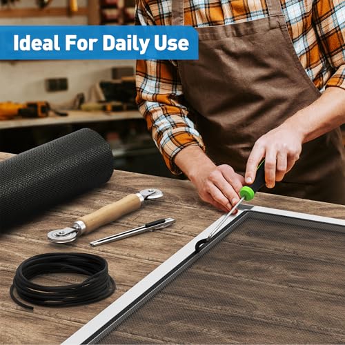5-in-1 Window Screen Replacement Kit with 59" x 106" Polyester Mesh - size: 5 in1 with Window Screen