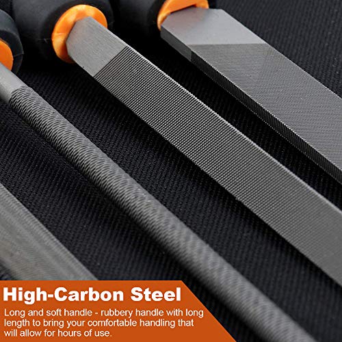 19pcs Metal File Set With Portable Case - T12 Drop Forged Alloy Steel Hand Tool Set With Handle Rasp for Metalwork