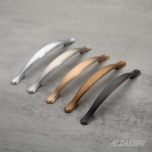 Alzassbg Antique Brass Cabinet Pulls and Handles 10 Pack, AL3028AE - color: Antique Brass, size: 6-1/4" Hole Center