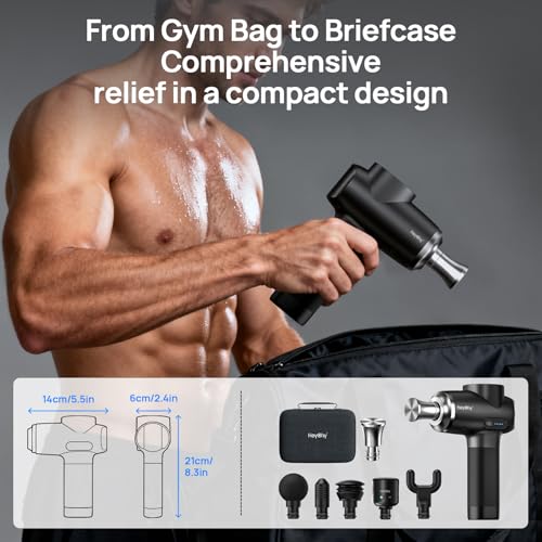 HEYCHY Massage Gun Deep Tissue, Muscle Massager Titanium, Heat and Cold - color: Titanium Alloy Black