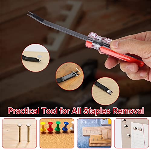 Staple Remover, Staple Puller, Upholstery Tools Staple Lifter, Double Prongs Design, Tack Puller Nail Puller for Removing Various Staples for Furniture, Floor, Wooden Case, Carton, Photo Frame, Carpet - size: Pack of 1