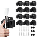 JAMEND CLXP 12PCS Broom and Mop Holder, Heavy Duty Garden Tool Organizer Rack Rake and Shovel Handle, Stainless Steel Mop Hanger. Wall Mounted with Screws.Matte Black - color: Matte Black, size: 12