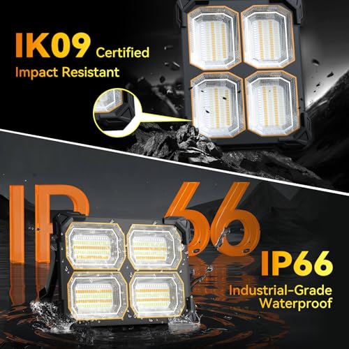 200W 20000LM Solar LED Work Light, 20000mAh Rechargeable, Magnetic IP66 - color: Deep White