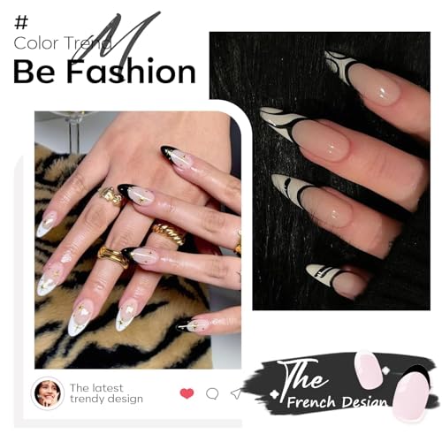 modelones Black White Gel Polish Set, 2Pcs 15ml Full Size Black White Color - color: A1-Black White