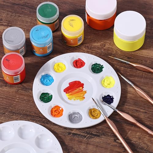 Mr. Pen- Bulk Round Paint Tray Palettes, 60 Pack, White Plastic Palettes - size: 60 Pack