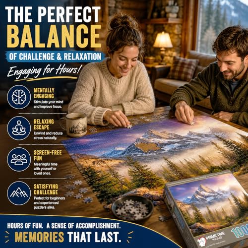 Adult Jigsaw Puzzle Foggy Mountain 1000 Piece - color: Misty Morning