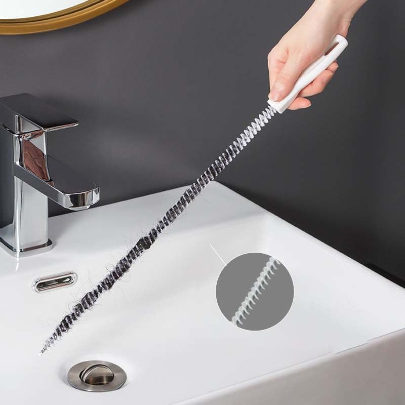 1 Pack Sink Drain Overflow Cleaning Brush, 17.7 Inch Flexible Sewer Hair Catcher for Bathroom Tub and Wash Basin