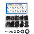 500Pcs Nylon Flat Washer Assortment Set, Washers Metric Sealing Spacer Gasket Ring Washers Set, 8 Sizes - M2, M2.5, M3, M4, M5, M6, M8, M10 (Black) - size: 500black