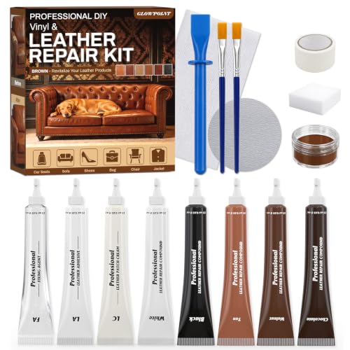 Leather Repair Kit for Furniture, Vinyl Repair Kit to Match Any Brown Color - color: Brown