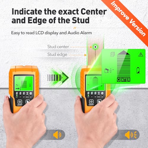 Electronic Stud Finder Wall Scanner with Live Wire Warning and LCD Display
