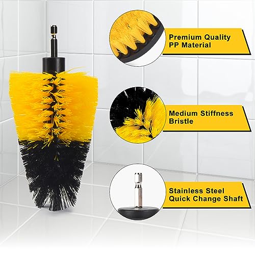 18 Pack Drill Brush Attachment Set, Power Cleaning Scrub Brushes for Drill, Extend Long Attachment, All Purpose for Car Detailing, Bathroom, Carpet, Tile Grout, Sinks, Corners