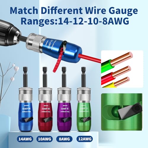 BURMONG Wire Twister & Stripper Tool for Drill – 8/10/12/14 AWG, 2026 Upgraded Electrician Wire Stripping and Twisting Tool, Improve Work Efficiency 30 Times