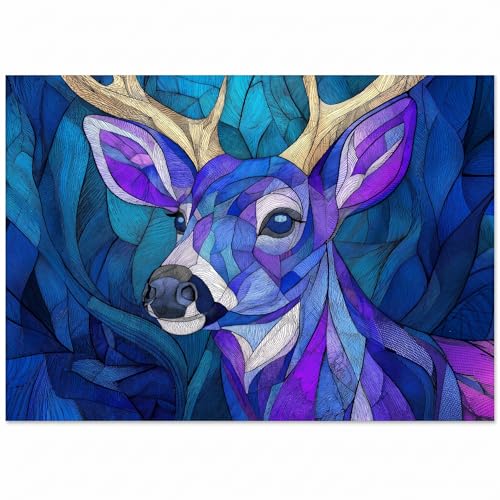 1000 Piece Puzzle for Adults, Glowing Antlers Jigsaw Puzzle for Adults - color: Glowing Antlers