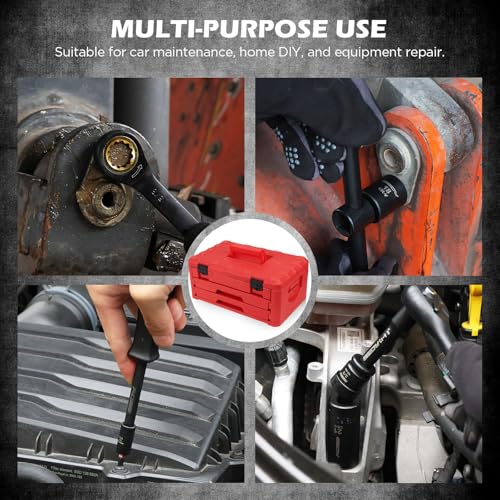 Premium 132-Piece Mechanics Tool Set, SAE/Metric 1/4" & 3/8" Drive Socket Set, Ratcheting Wrenches, Extensions & Adapters, Quick-Release Ratchet, Professional Auto Repair Tool Kit with Storage Case - style: New Version