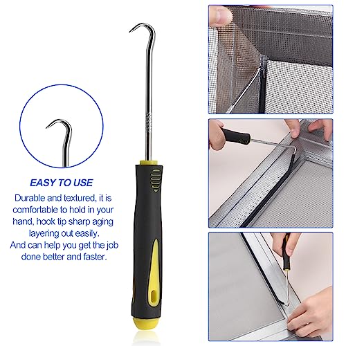 BAYTORY Window Screen Repair Kit, Steel Roller Tool with Bearing, Spline Removal Hook, 32ft Retainer Spline and 8pcs Screen Clips Replacement for Installing Door Mesh Screens BY0009G11
