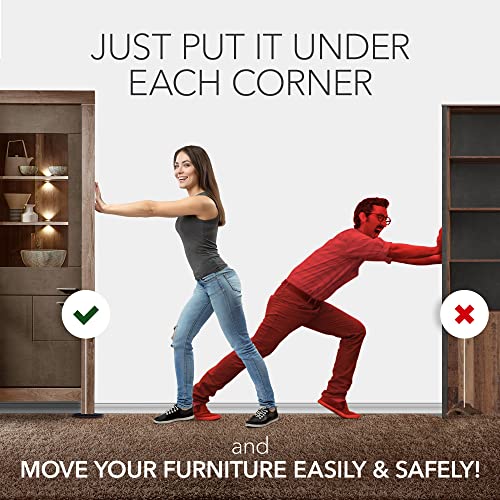 X-Protector Furniture Sliders for Carpet - 4 PCS 6" x 3 1/2" Moving Pads - size: 4 PCS 6" x 3.5", For Carpet