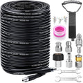 200FT Sewer Jetter Kit for Pressure Washer, 5800PSI Drain Cleaner Hose - color: Black -200FT hose