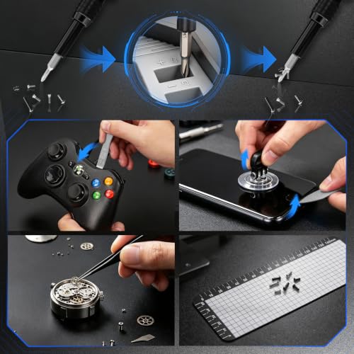 STREBITO 153 in 1 Small Magnetic Screwdriver Set, Precision Screwdriver set - color: Grey