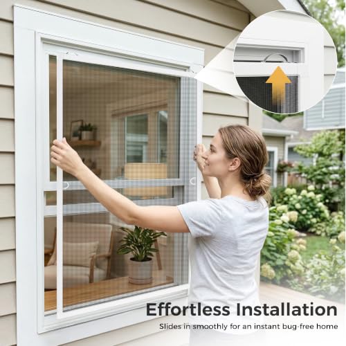 FLYZZZ 2-Pack Window Screen Frame Kit, Heavy-Duty DIY Window Screen Replacement Kit up to 36" x 36" with Upgraded Aluminum Frame (125g/m), Full Tool Set & Easy-Install Clips - size: 36" x 36"