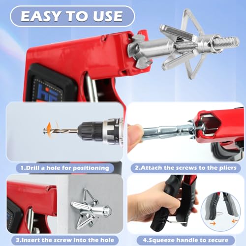 Molly Bolts for Drywall Plaster Walls (0.12"-1.28"), 36PCS in 6 Sizes