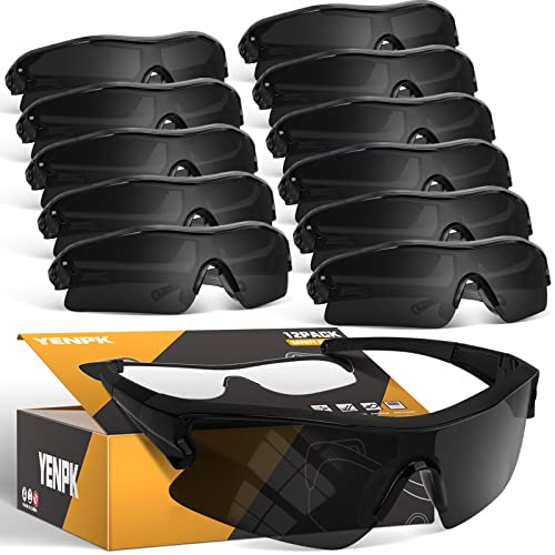 Safety Glasses for Men, Anti Scratch & UV Protection Work Glasses - color: 12pack-dark Grey