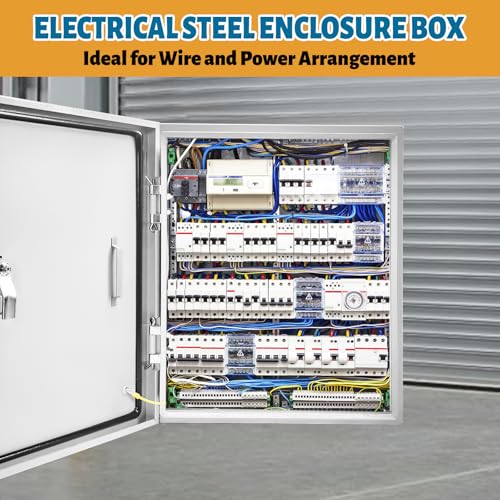 Electrical Junction Box 20x16x10, NEMA 4X IP66 Steel Enclosure Box - size: 20 x 16 x 10''