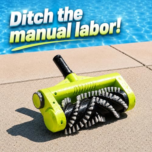 Sepetrel Electric Pool Brush Head, Cordless Motorized Pool Scrubber for Inground & Above Ground Pools, IPX8 Waterproof Shaftless Magnetic Drive Roller Brush for Waterline & Wall Cleaning - size: 11" SP251
