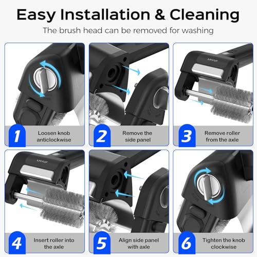 Electric Grill Brush, Grill Cleaner with LED Light, with 800 RPM Motor, Heavy Duty Grill Cleaning Tool, Personalized Grill Gift s for Dad - color: Gray Black