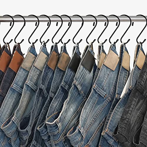 DINGEE 6 Pack Large S Hooks, Rubber Coated, Heavy Duty Non Slip, Black Vinyl Coated Closet S Hooks for Hanging Plants, Jeans, Pot, Pan, Garden, Bird Feeders - color: Black, size: 6 inch -6 Pack