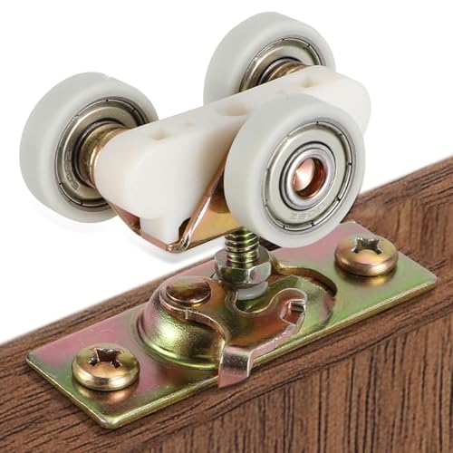 2 Sturdy Metal Silent Nylon Universal Wheels, Glass Sliding Door Pulleys, Bathroom Closet Door Rollers, Replacement Pocket Doors, Sliding Pocket Door Hardware Replacement Roller Components