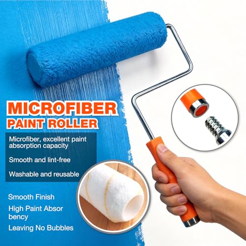 12 Pack 9 Inch Paint Roller Kit with 3FT Extendable Pole - color: 13 Pack, 9" roller