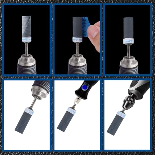12pcs 400-2000 Grit Sanding Drums for Dremel Rotary Tool | Rotary Tool Bits Sander Set Bands Mandrels for Wood Plastic Metal Grinding Polishing - style: 400-2000 Grit