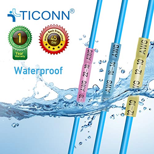 TICONN 400PCS Heat Shrink Butt Connectors, Crimp Wire Connectors Kit - size: Mix 400 PCS