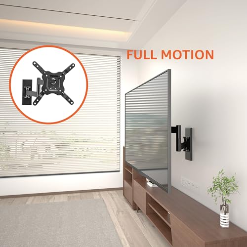 Amazon Basics Full Motion Articulating TV Wall Mount with Tilt Swivel, Extends 16 inches, VESA 200x200, for 12" to 40" TVs, 40 lbs, Black - size: 12" to 40", style: Full Motion Articulating