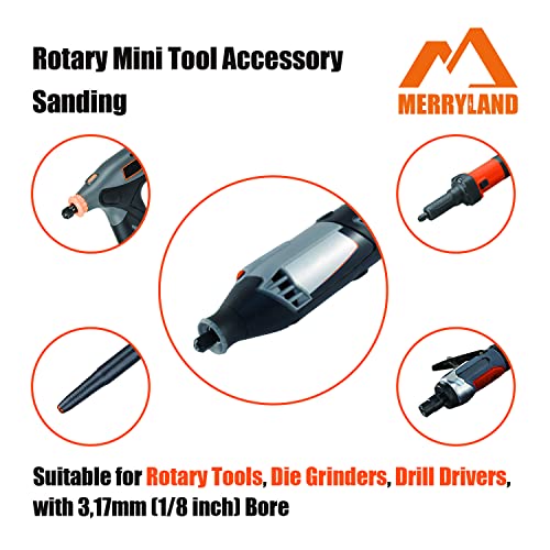Merryland 184 Pack Sanding Drum 1/2 inch 80 Grit Drum Sander for Dremel - size: 80# 1/2" Sanding Band 184pcs