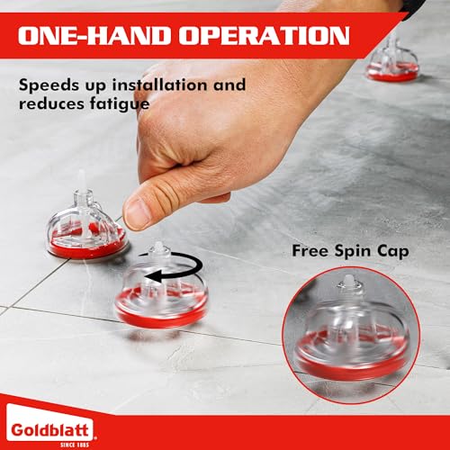 Goldblatt Tile Leveling System with 250 1/16" Spacers & 100 Reusable Caps