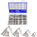 newlng 680pcs M3 M4 M5 M6 Flat Head Phillips Machine Screws with Nuts & Washers Kit 304 Stainless Steel Bolts and Nuts Washers Cross Countersunk Head Screws for DIY Repair Fixing Accessories - size: M3456-2